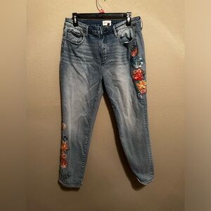 Driftwood embroidered skinny jeans